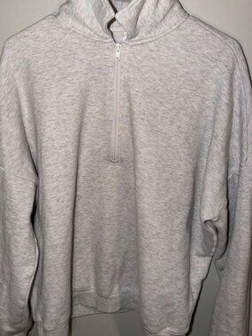 SKIMS Cotton Fleece Mock Neck Quarter Zip Men’s M Gray